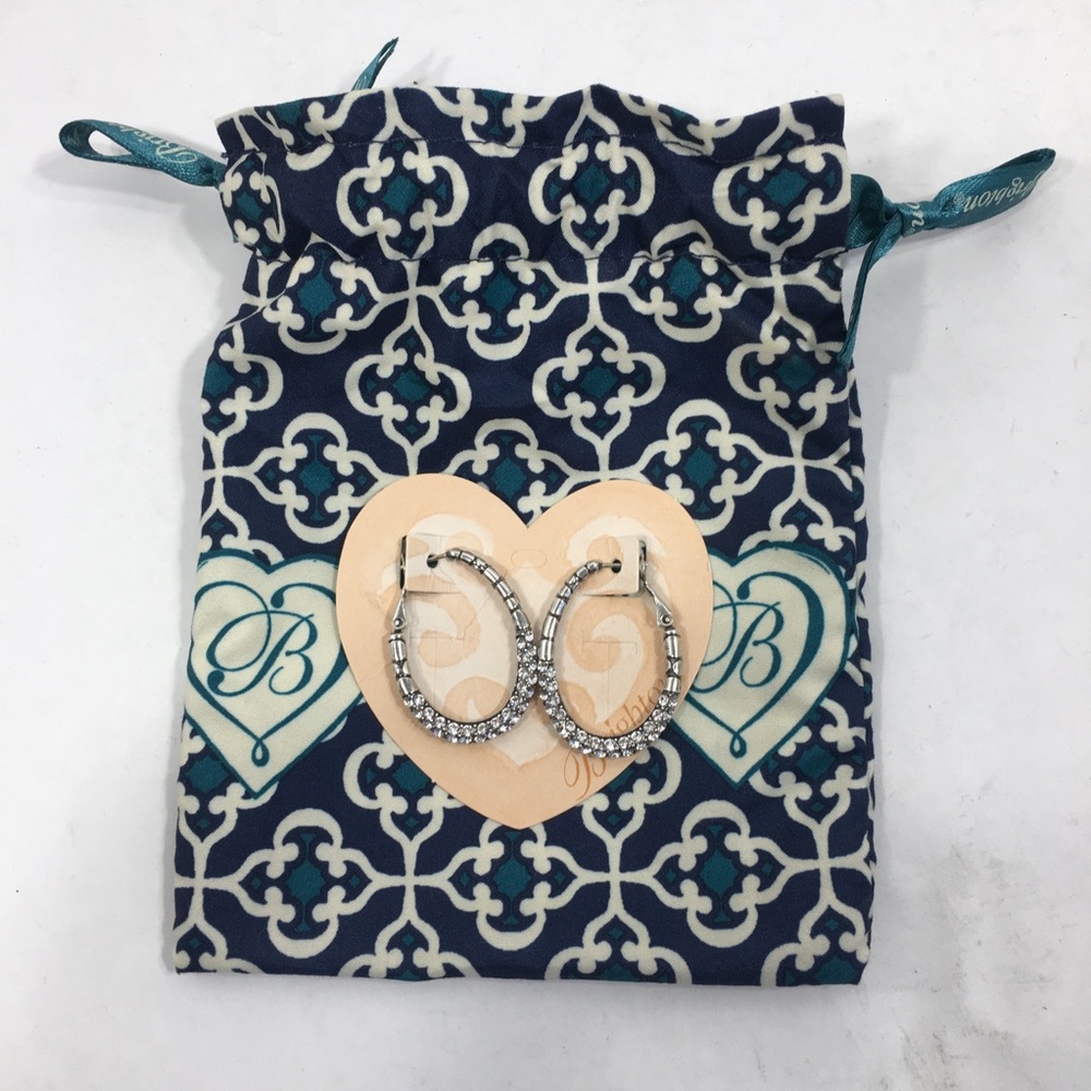 NWT Pebble Pave Brighton Hoop Earrings